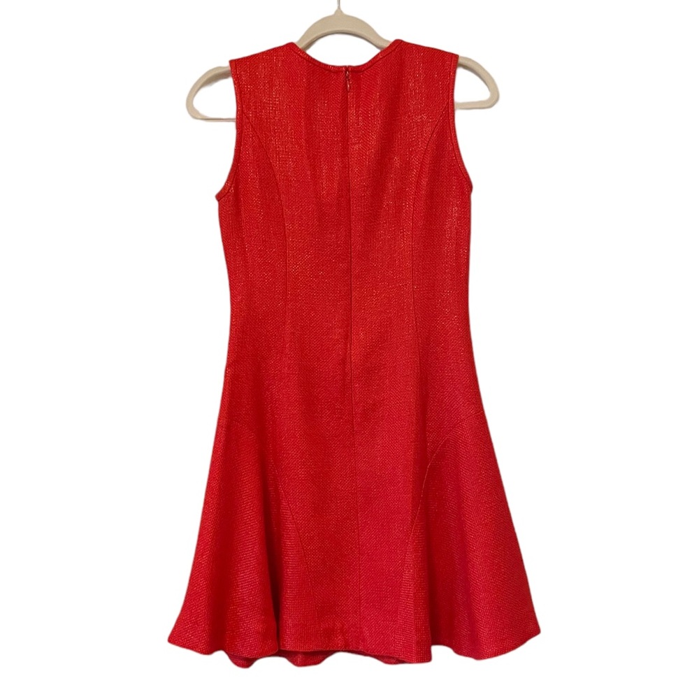 SHOSHANNA | $275 Fit & Flare Shimmering Mini Dress in Red Tweed, Size 2 - Picture 5 of 10